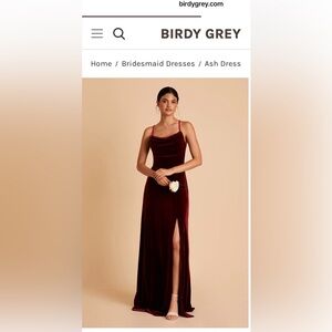 Birdy Grey Cabernet Velvet Maxi Dress – Size Medium
